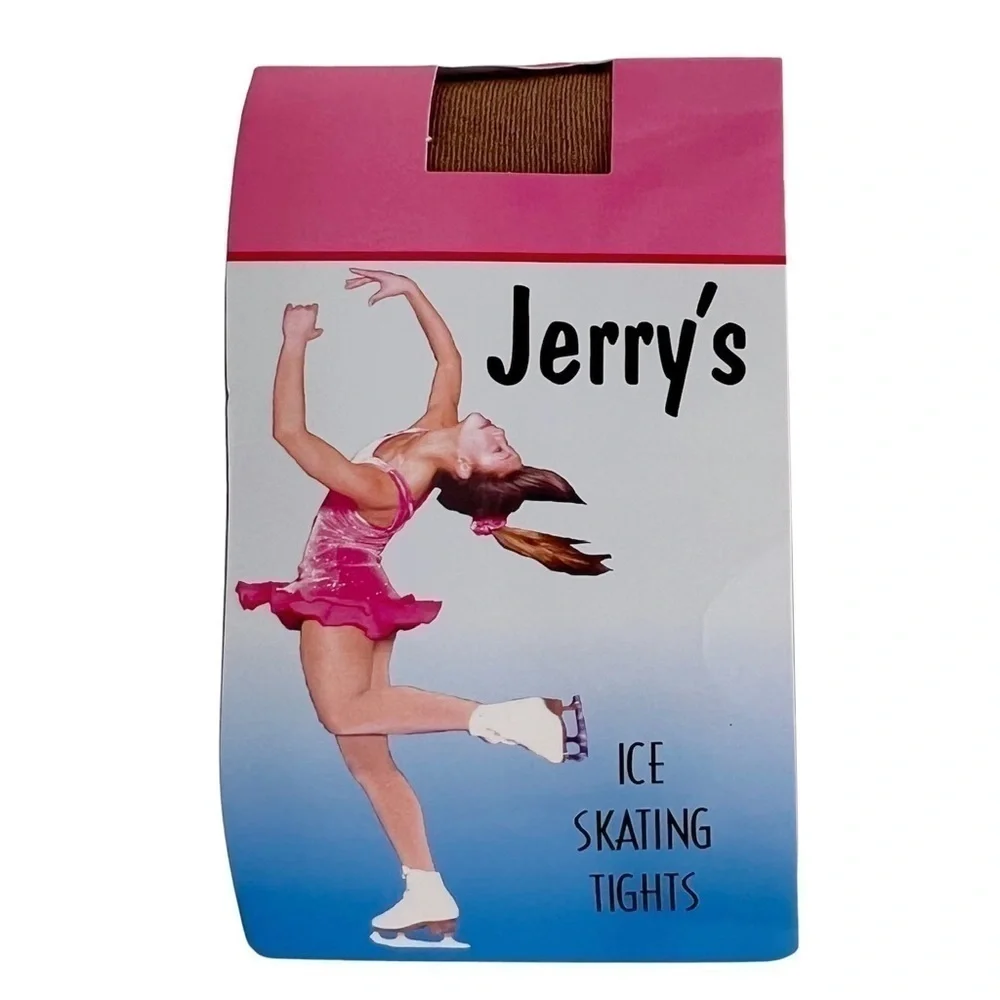 Jerry’s Ice Skating Boot Cover Tights (2 Pair) Suntan Size Medium Cotton New NWT
